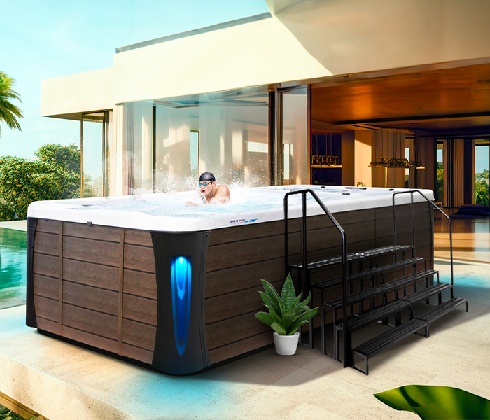 Calspas hot tub being used in a family setting - Fontana