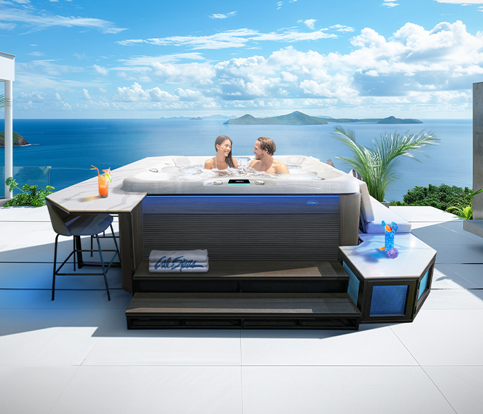 Calspas hot tub being used in a family setting - Fontana